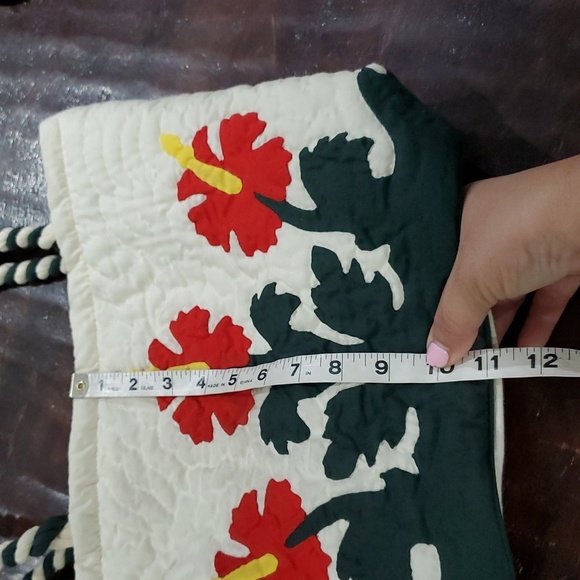 QUILTED HIBISCUS HAWAIIAN FLOWERS SHOULDER BAG TOTE ISLANDER HANDMADE TROPICAL - Picture 8 of 11